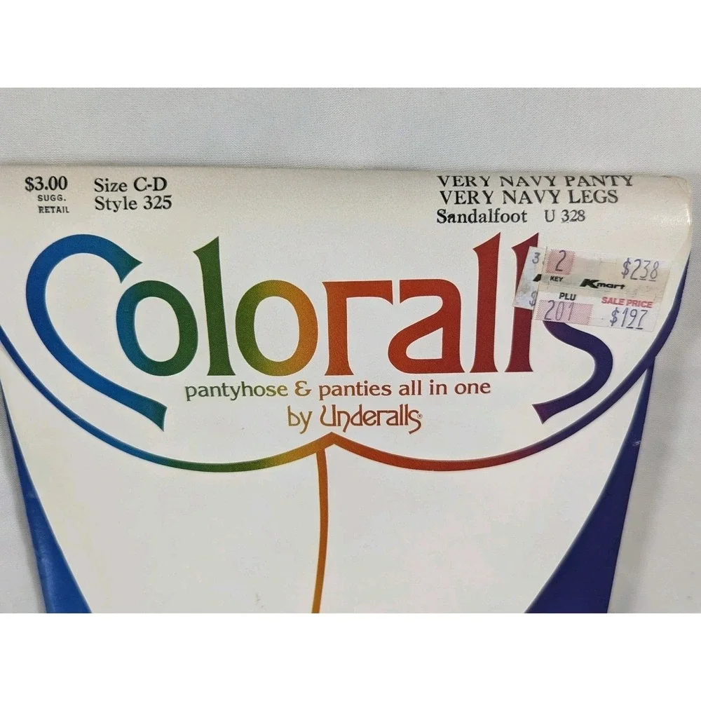 NEW Vintage 80's Coloralls Pantyhose & Panties All In One Very Navy  sz C-D